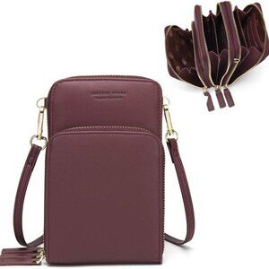 Small Crossbody Cell Phone Bag for Women, Mini Over Shoulder Handbag Purse with
